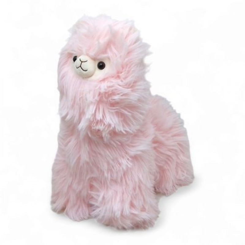 Мʼяка іграшка "Пухната Лама", 32 см (рожева) Текстиль Рожевий (237365)
