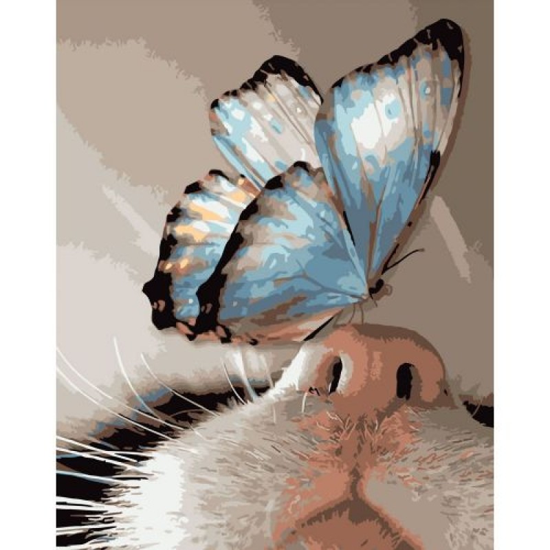 Картина по номерах "Метелик на носику" 40x50 см Комбінований Різнобарв'я (239690)