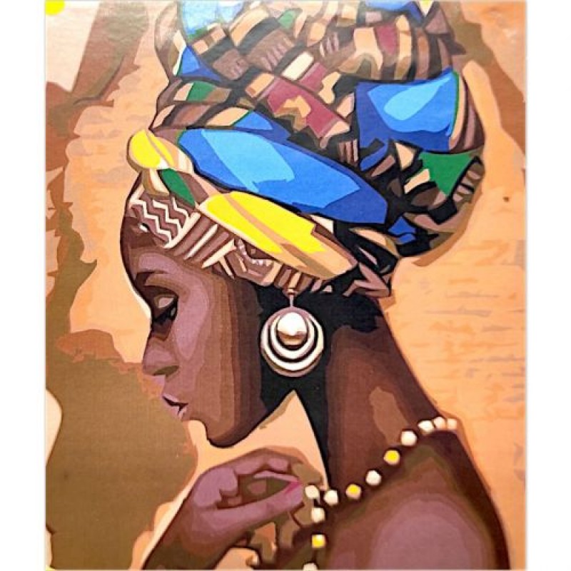 Картина по номерах "Принцеса Африки" 40х50 см Комбінований Різнобарв'я (240447)