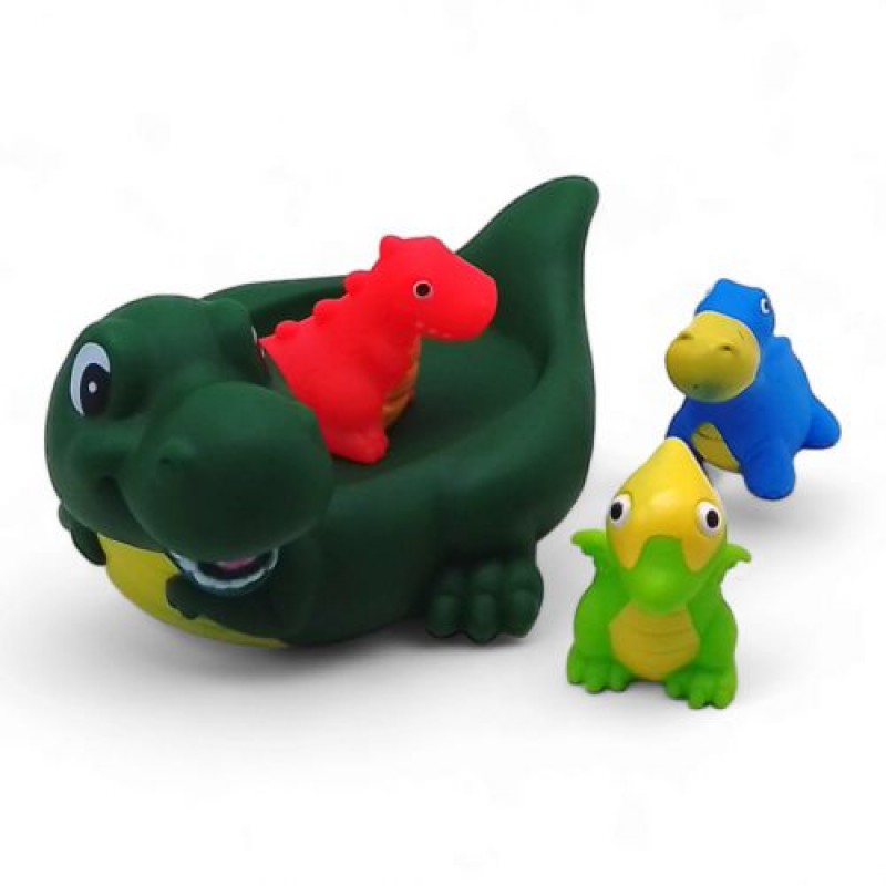 Набір іграшок для ванної "Динозаврики", 4 шт Гума Різнобарв'я (241235)