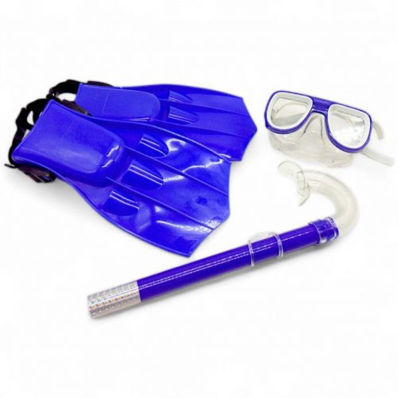 Набір для плавання (маска, ласти, трубка), синій Комбінований Різнобарв'я (241816)