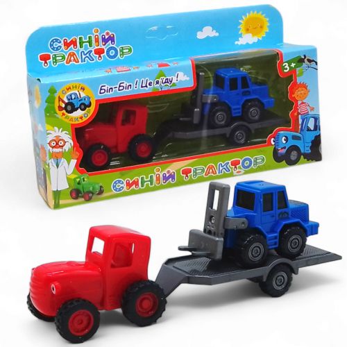 Набір машинок "Синій трактор" трактор, причіп, бульдозер Пластик Різнобарв'я (242035)