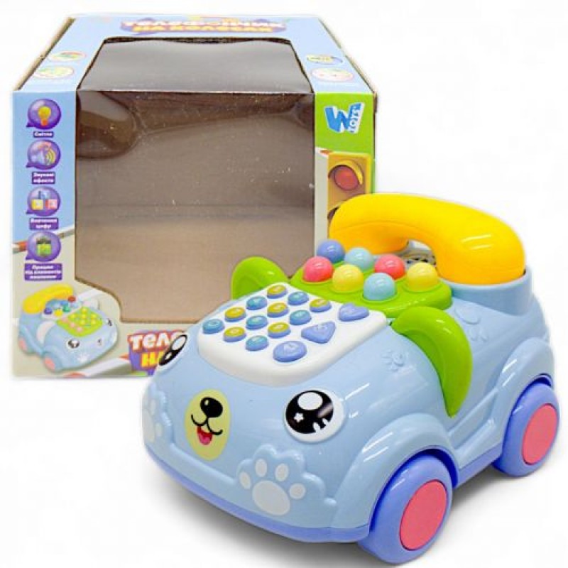 Інтерактивна іграшка "Телефончик на колесах", блакитний Пластик Різнобарв'я (242385)