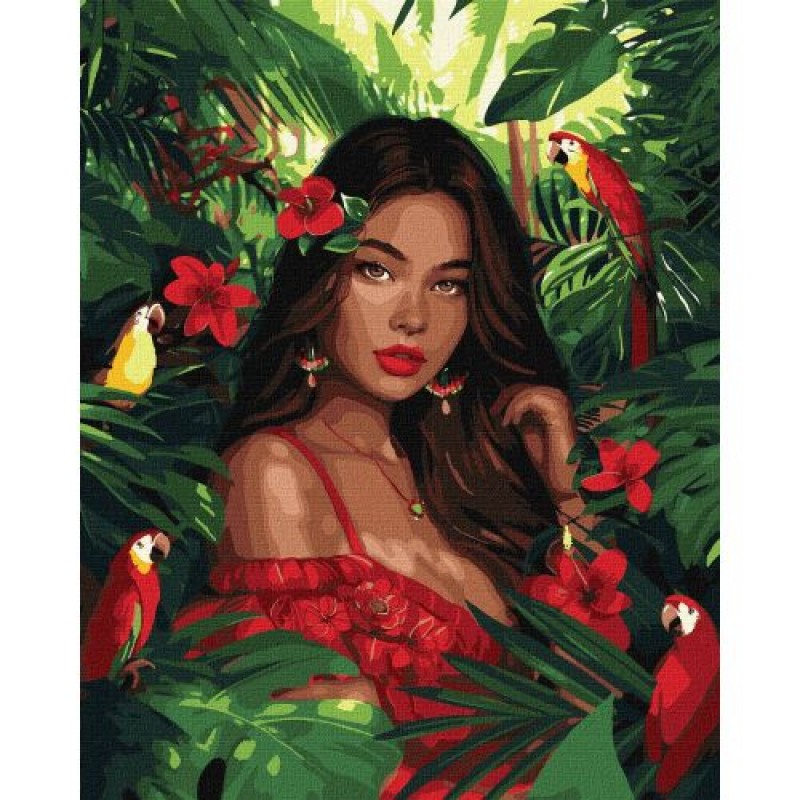Картина по номерах "Тропічна принцеса" 40х50 см Комбінований Різнобарв'я (243254)