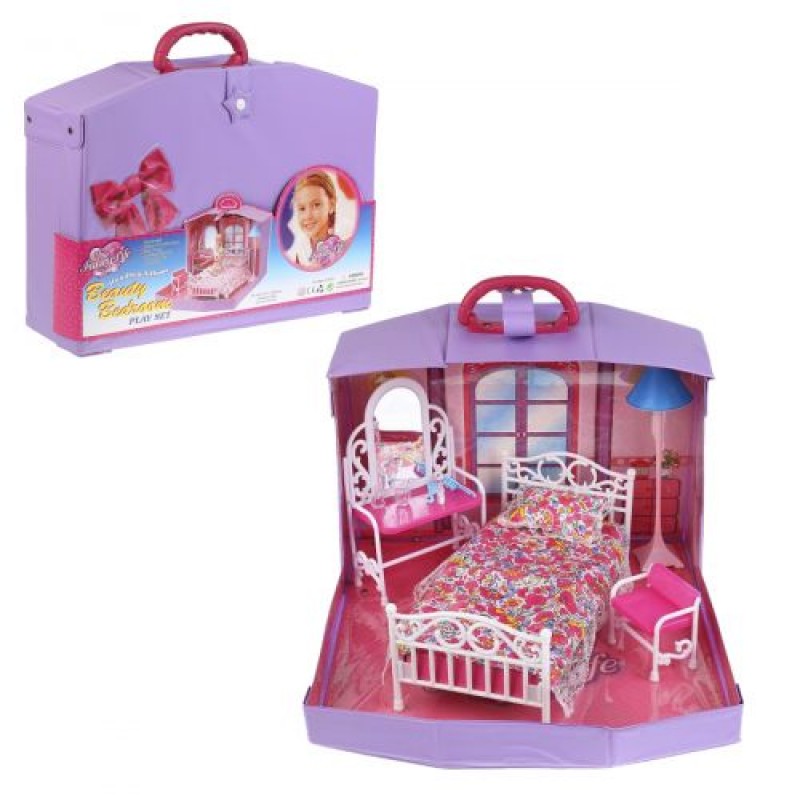 Лялькова кімната у валізі Комбінований Рожевий (32298)