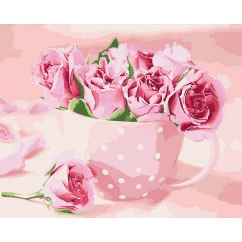 Картина по номерам "Чайные розы" ★★★ КНО2923