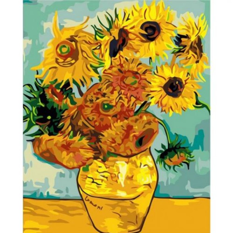Картина за номерами "Соняшники Ван Гог" Комбінований Білий (53398)