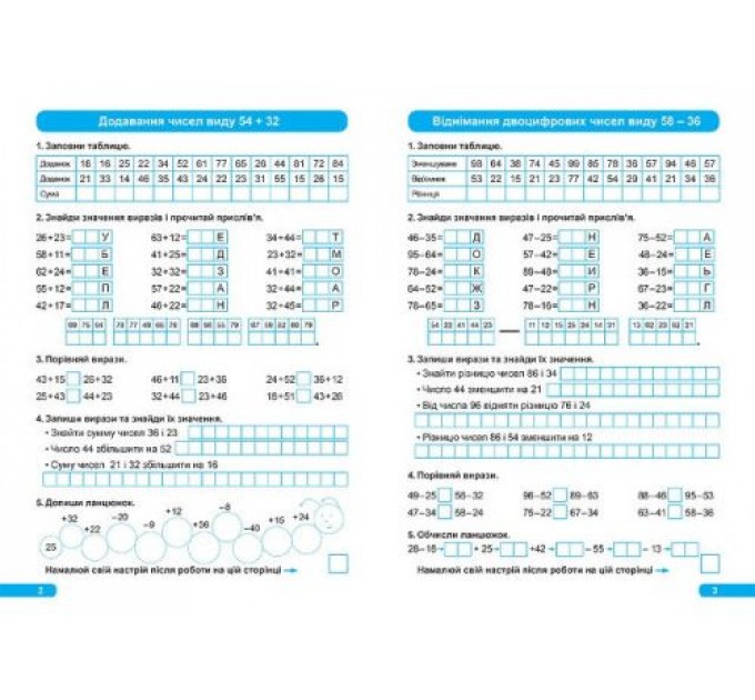 Тетрадь "Практикум (НУШ) 2 клас. Додавання та віднімання в межах 100 з переходом через десяток" (укр) 05168