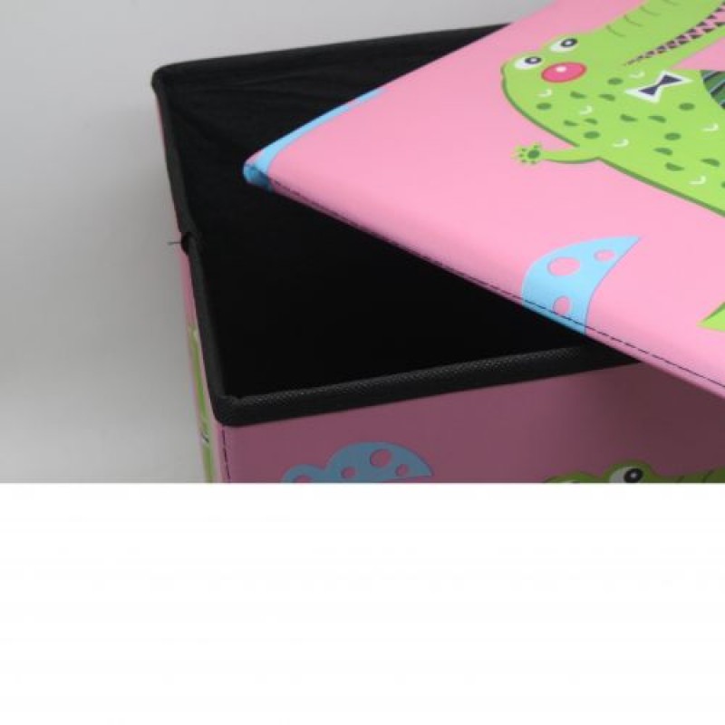 Кошик-пуфик для іграшок "Крокодил" (рожевий) Комбінований Рожевий (223439)