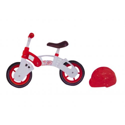 Беговел "Star Bike" с шлемом, 10" (бело-красный) KW-11-013