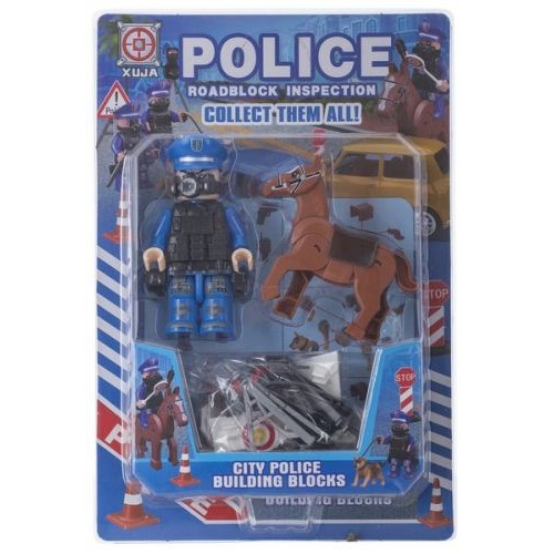 Игрушечный набор "Police Roadblock Inspection" с лошадью SB1012