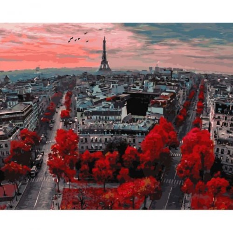 Картина по номерам "Алые краски Парижа" GX4887