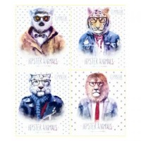 [Ц262074У] Комплект зошитів скоба 48 арк. лінія, офсет, "Hipster animals"  (15 шт в комплекті)