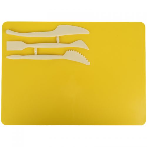 Набір для ліплення "Дощечка і 3 стека", жовтий Пластик Жовтий (169849)