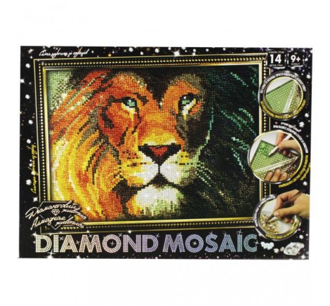 Алмазная живопись "DIAMOND MOSAIC. Лев" Комбінований Різнобарв'я (174983)