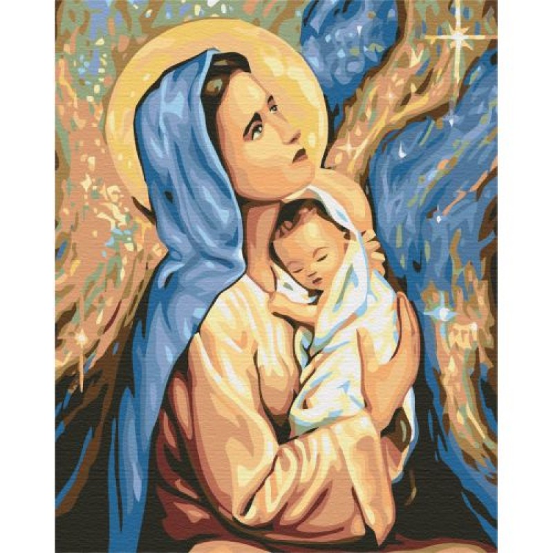 Картина за номерами "Марія та Ісус" ★ Комбінований Різнобарв'я (192638)