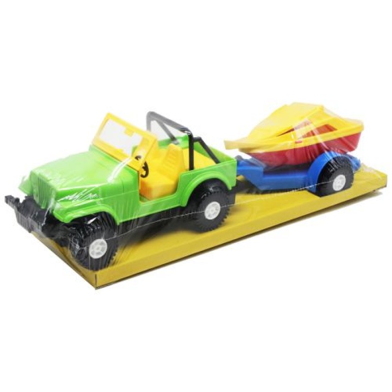 Машинка "Джип із катером" (зелений) Пластик Різнобарв'я (194807)