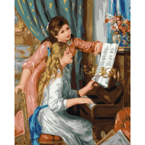 Картина за номерами "Дівчата за фортепіано" ★★★★ Різнобарв'я (203509)