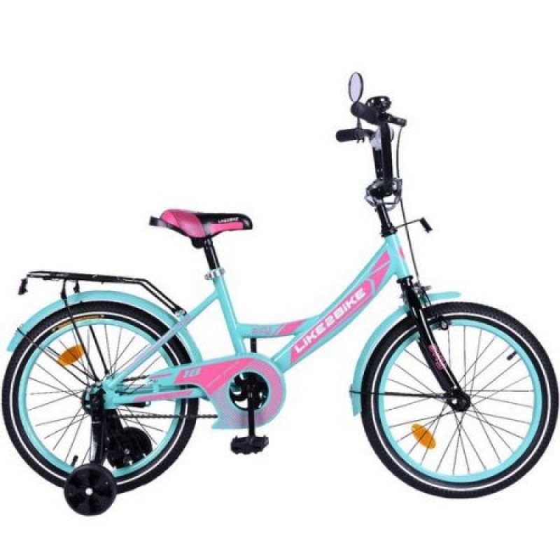 Велосипед дитячий 2-х коліс.18'' 211803(1 шт)Like2bike Sky, бирюзовий, рама сталь, з дзвінком, руч.гальмо, зборка 75% (203642)