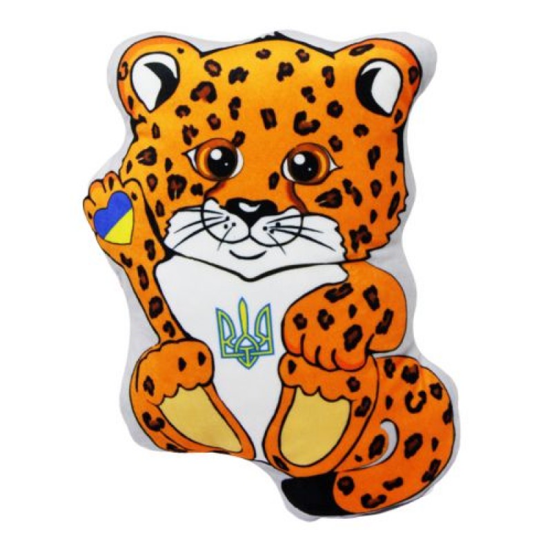 Іграшка-подушка "Український леопард" Текстиль Помаранчевий (205409)
