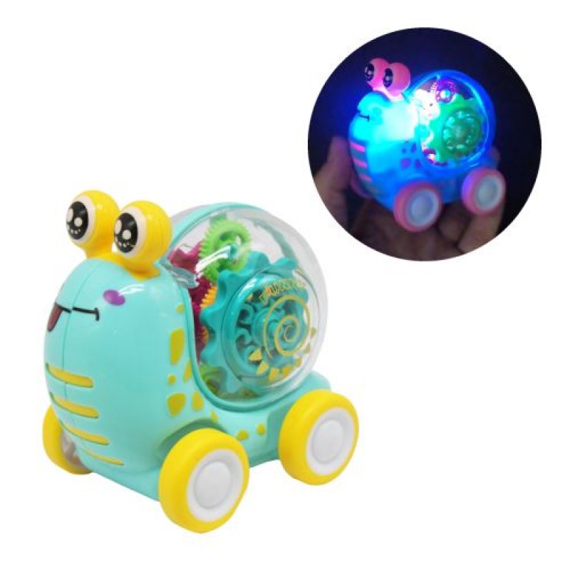 Іграшка "Равлик" інерційний, зі світлом (бірюзовий) Пластик Бірюзовий (215293)