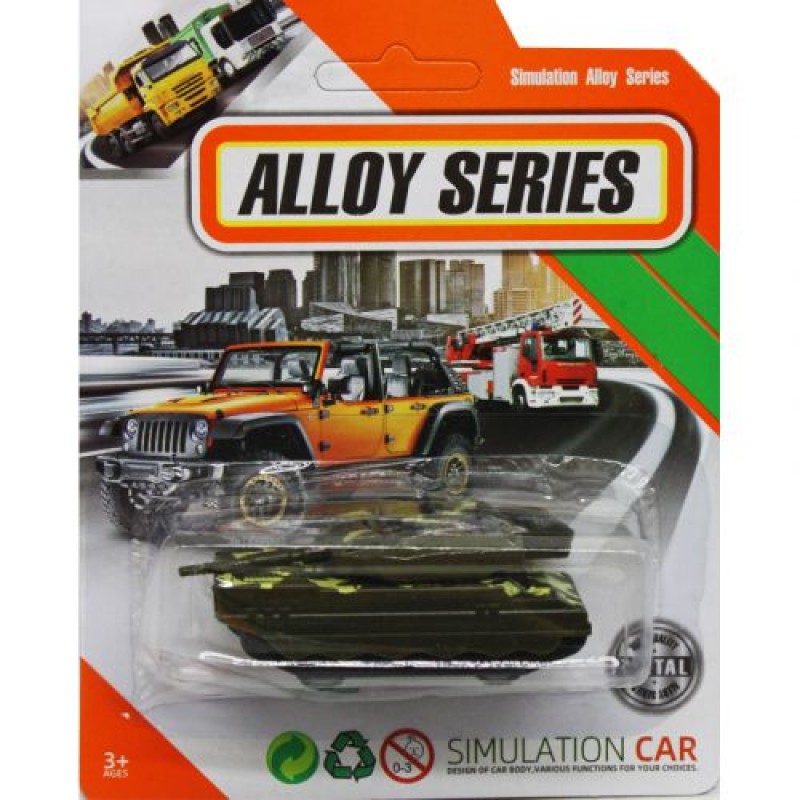 Машинка "Alloy series: Танк" (6 см) Метал пластик Зелений (218571)