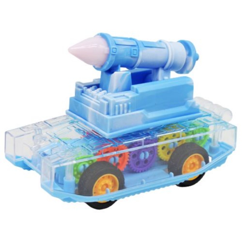 Інерційна машинка-світяшка "Танк", блакитний Пластик Блакитний (218831)