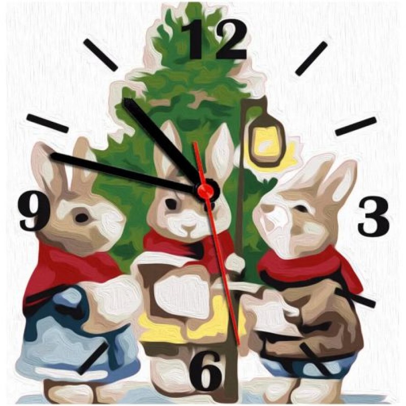 Набір Годинник на номерами "Святкові кролики" (222824)