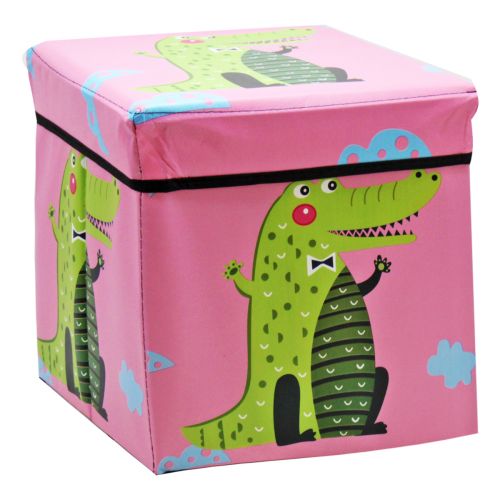 Кошик-пуфик для іграшок "Крокодил" (рожевий) Комбінований Рожевий (223439)