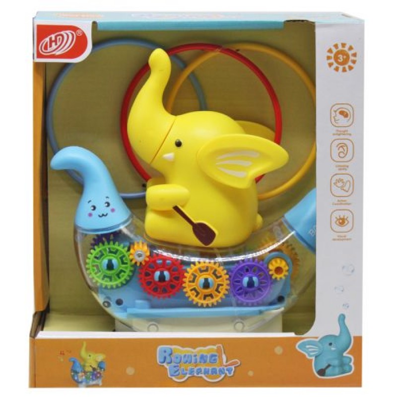 Музична іграшка "Слоник у човні" (жовтий) Пластик Жовтий (226582)
