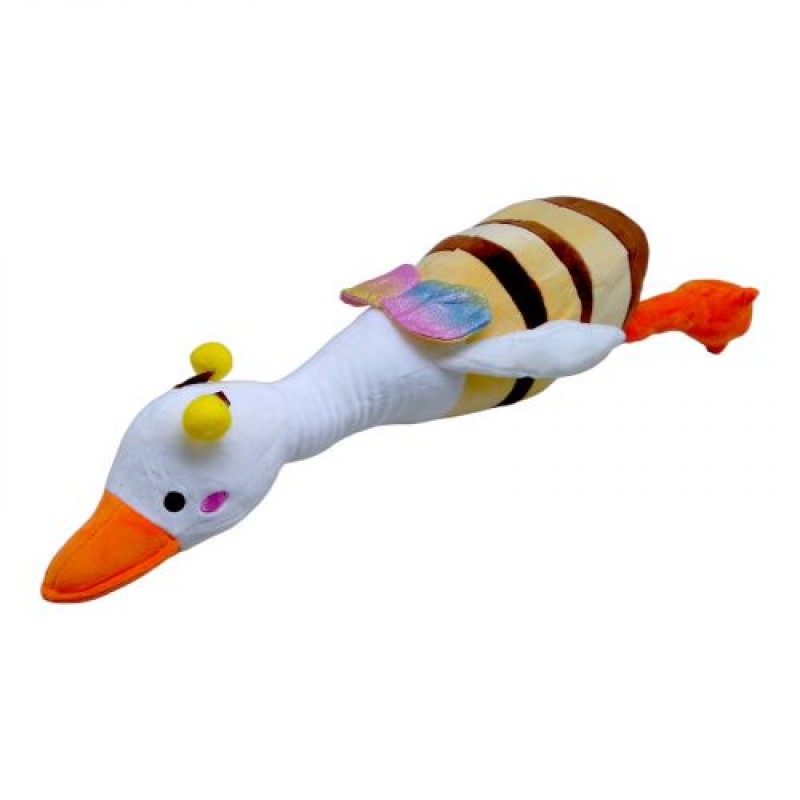 Мʼяка іграшка "Гусь-обнімусь" у костюмі бджілки (65 см) Текстиль Різнобарв'я (227278)