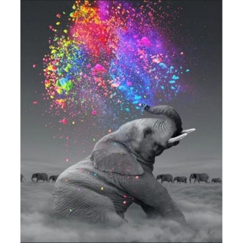 Картина по номерах "Грайливий слон" 40x50 см Комбінований Різнобарв'я (233905)