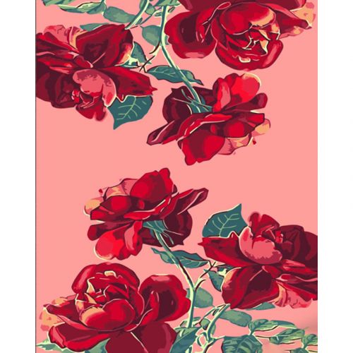 Картина за номерами "Троянди на рожевому фоні" ★★★ 40х50 см Комбінований Різнобарв'я (235201)