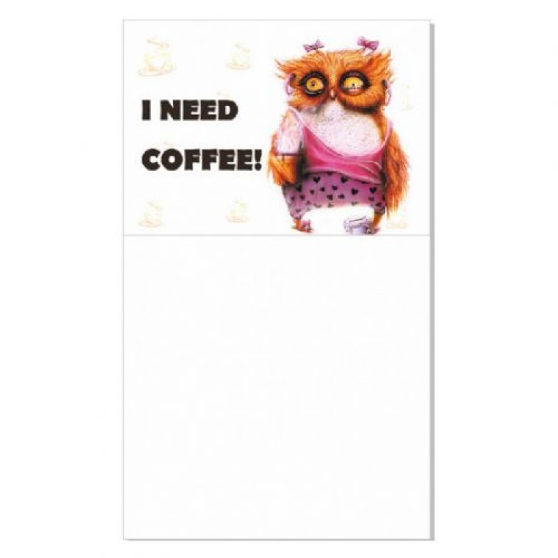 Блокнот на магніті "I need coffee / Сова" Комбінований Різнобарв'я (236259)