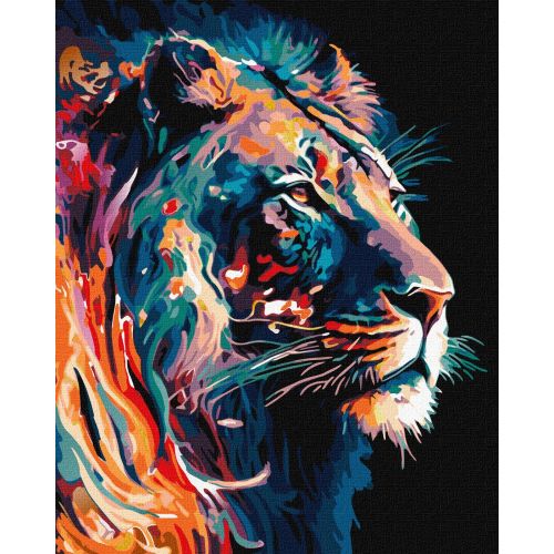 Картина за номерами з фарбами металік "Граціозний лев" 40х50 см Комбінований Різнобарв'я (238360)