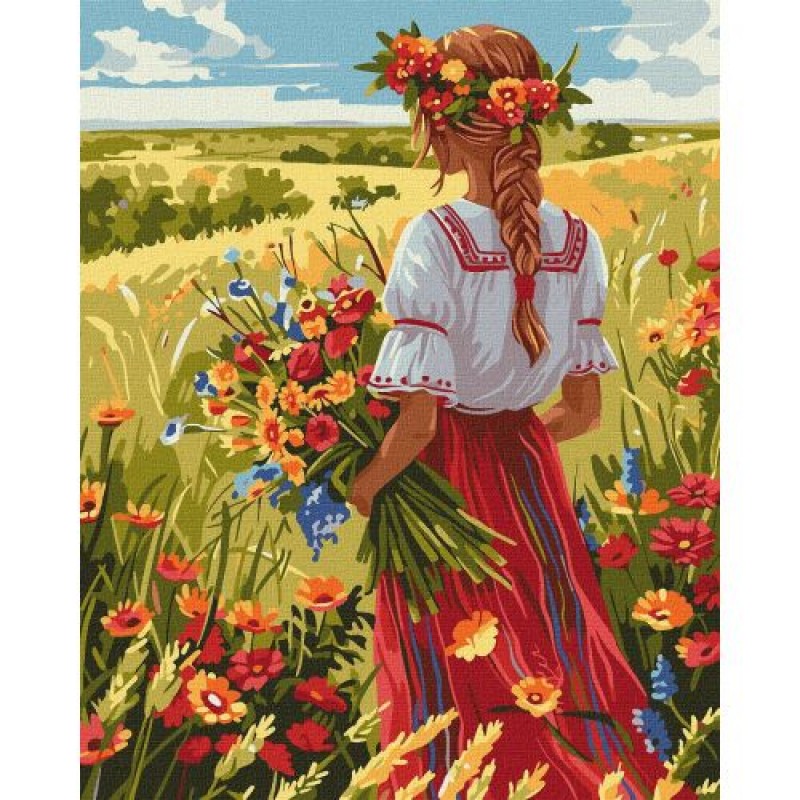 Картина по номерах "У рідних полях" 40х50 см Комбінований Різнобарв'я (240880)