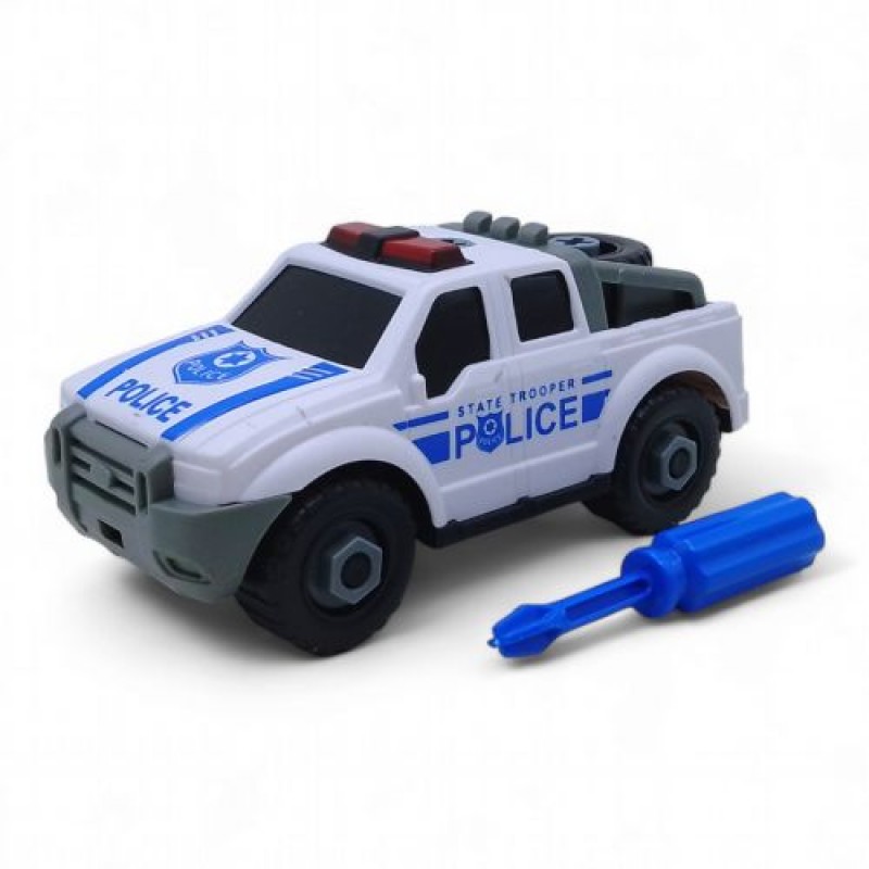 Машинка-конструктор "Поліція" (з викруткою) пластик Білий (243442)
