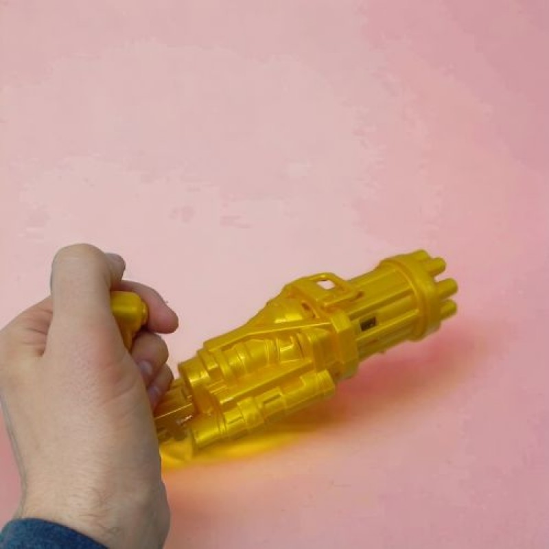 Кулемет-бластер для мильних бульбашок, в коробці, (золотистий) Пластик Золотистий (237205)