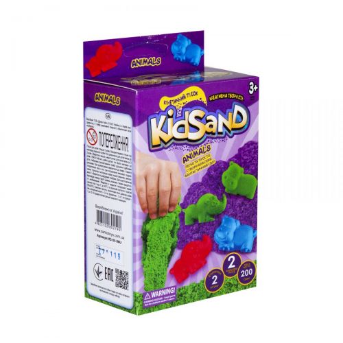 Кинетический песок "KidSand: Животные" с формочками, KS-05-06U, 200 г (укр) KS-05-01U,02U