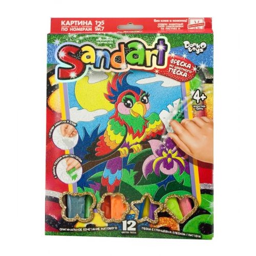 Набор для творчества "Sandart" Попугай SA-01-06 SA-01-01,02,0