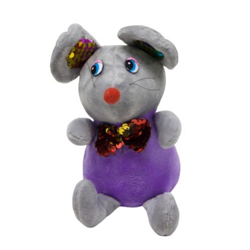 Мышка в блестящем шейном платке (фиолетовая) 026566