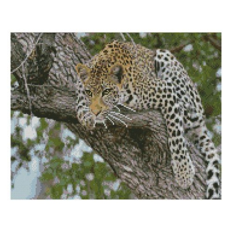 Алмазная мозаика "Леопард на дереве" FA10050