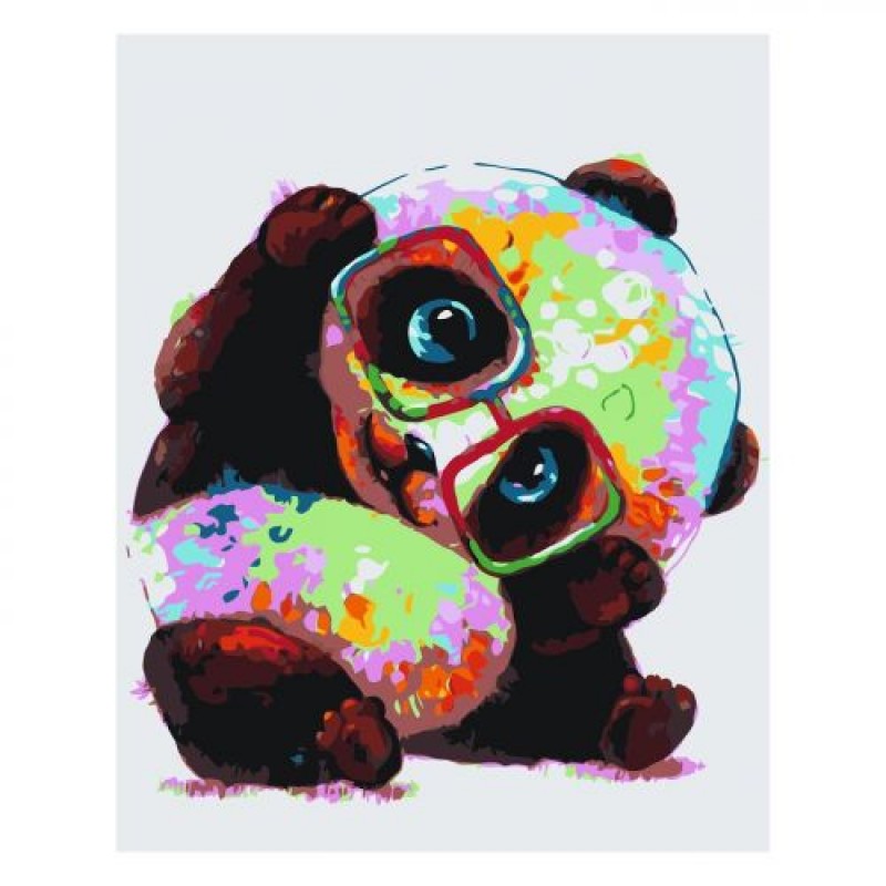 Картина по номерам "Разноцветная панда" ★★★ SV-0055