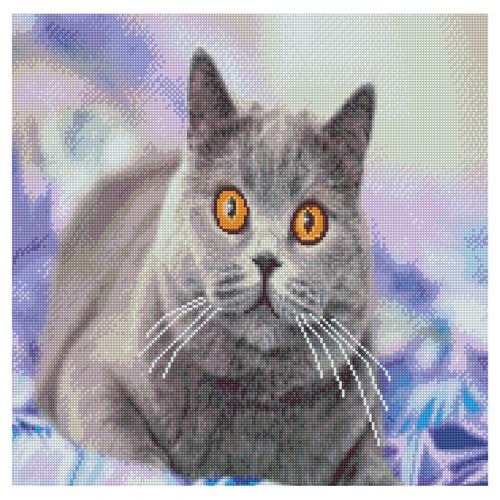 Алмазная мозаика "Серый кот"