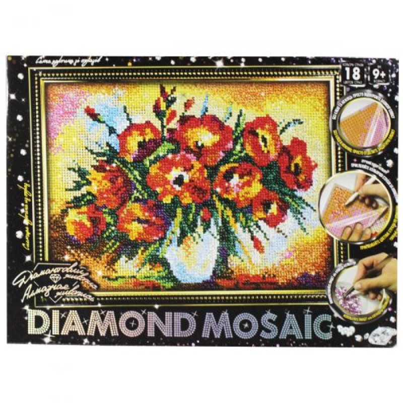 Алмазная живопись "DIAMOND MOSAIC. Маки" Комбінований Різнобарв'я (174984)