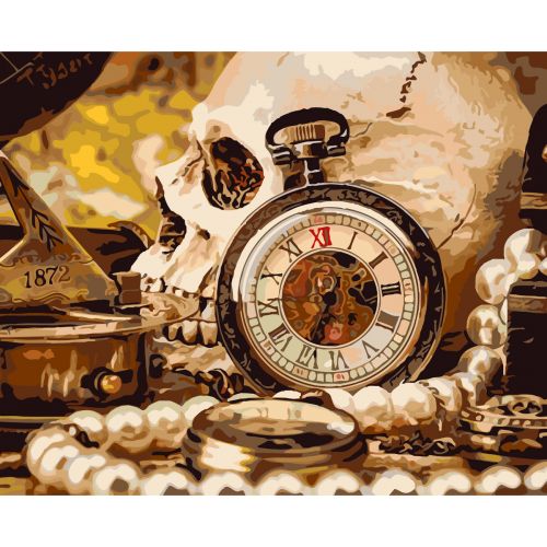 Картина по номерах "Старовинний годинник" ★★★★★ Комбінований Білий (180772)