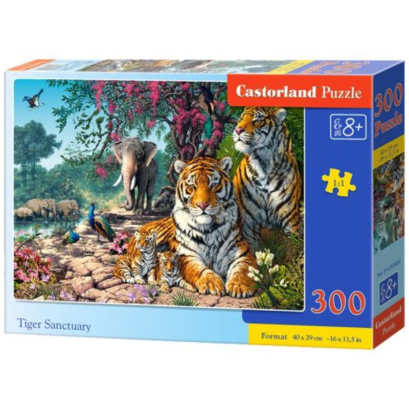 Пазли "Заповідник тигрів", 300 елементів Комбінований Різнобарв'я (189690)