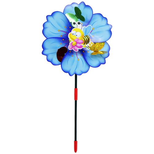 Вітрячок дитячий "Метелики на квіточці", вид 4 Пластик Блакитний (204545)