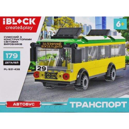 Конструктор пластиковий "Транспорт: Автобус" Пластик Різнобарв'я (206420)