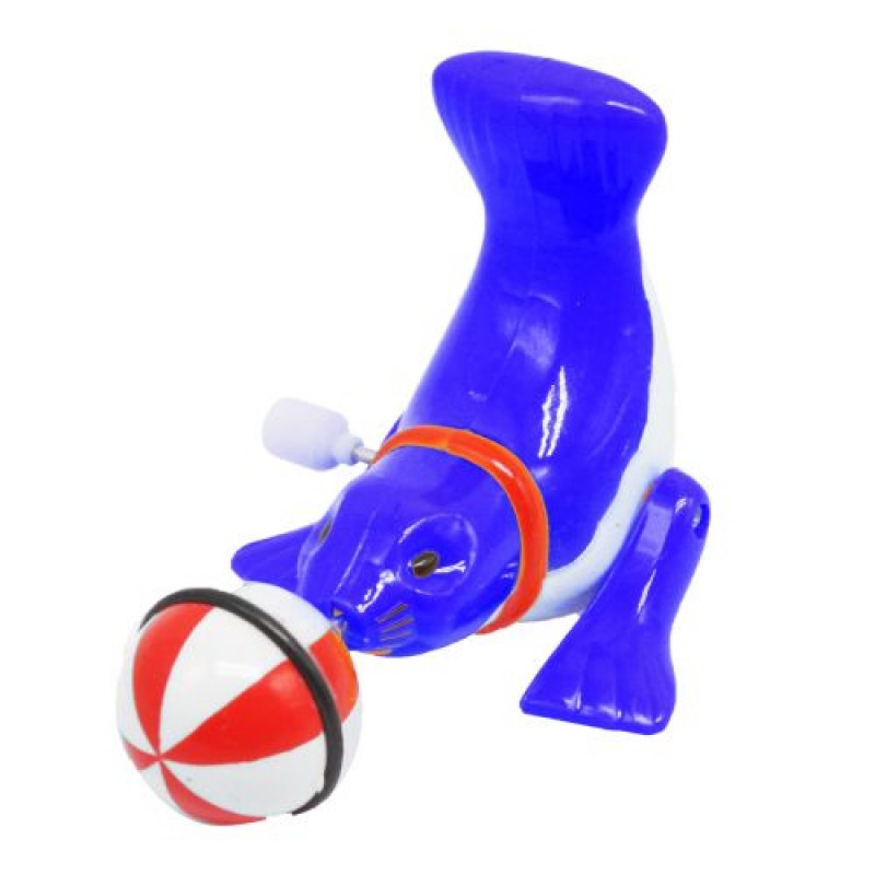 Заводна іграшка "Тюлень з мʼячиком", синя Пластик Синій (207524)
